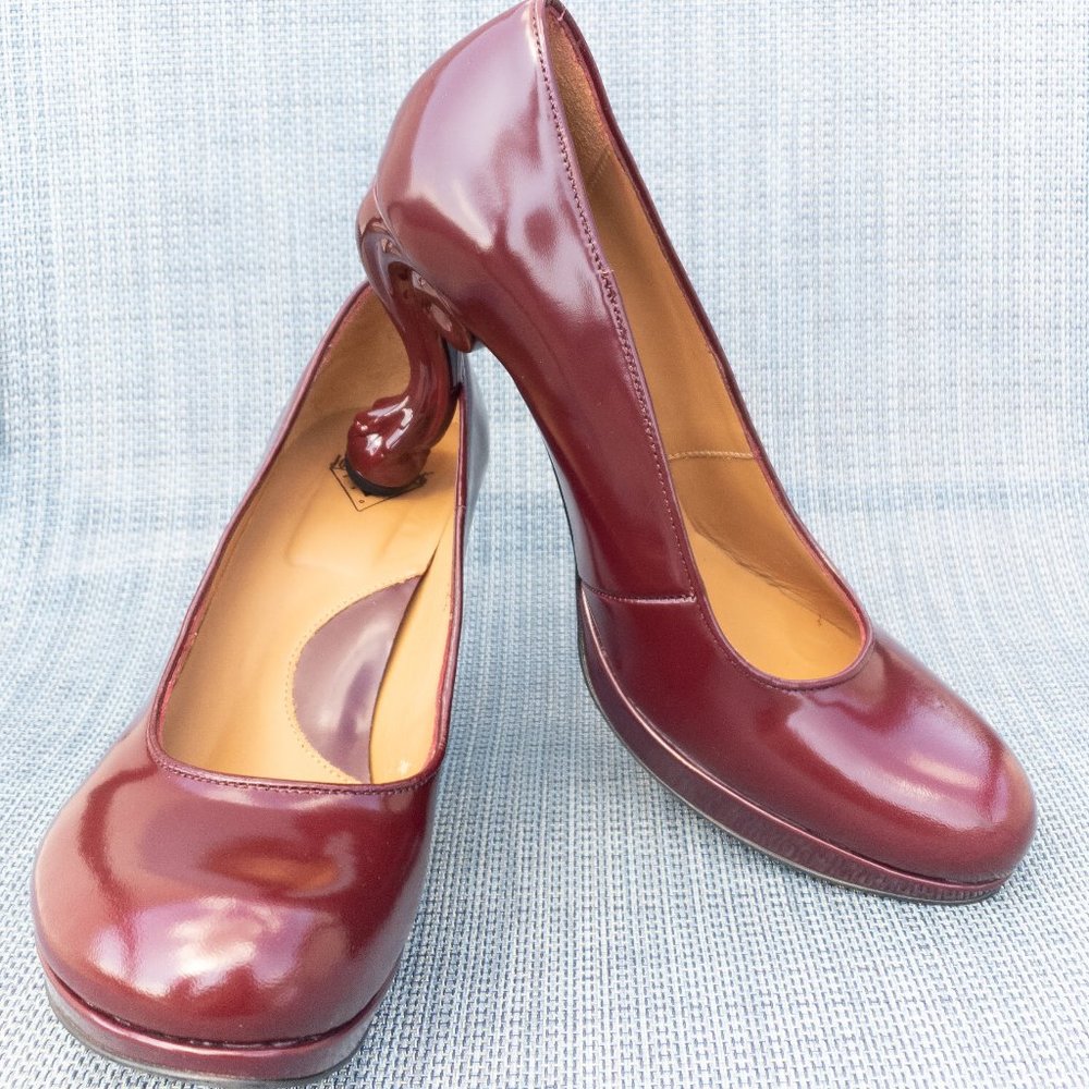 Burgundy Red Fluvog Escarpin High Heels Sz 8